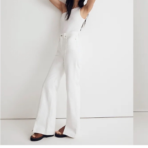 Madewell baggy flare front slit edition new size 26 white - Picture 3 of 8